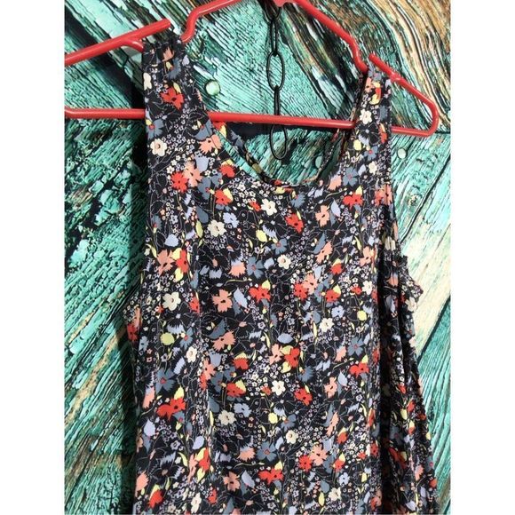 Gap XS Floral Dress Sundress Black Multi Color - Picture 11 of 15